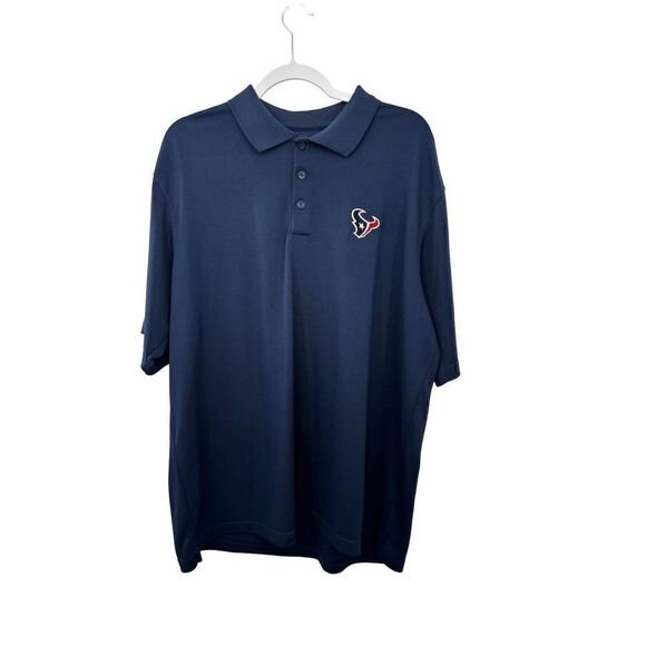Houston Texans Polo Shirt Antigua Men's Large Blue Short Sleeve - Picture 14 of 14
